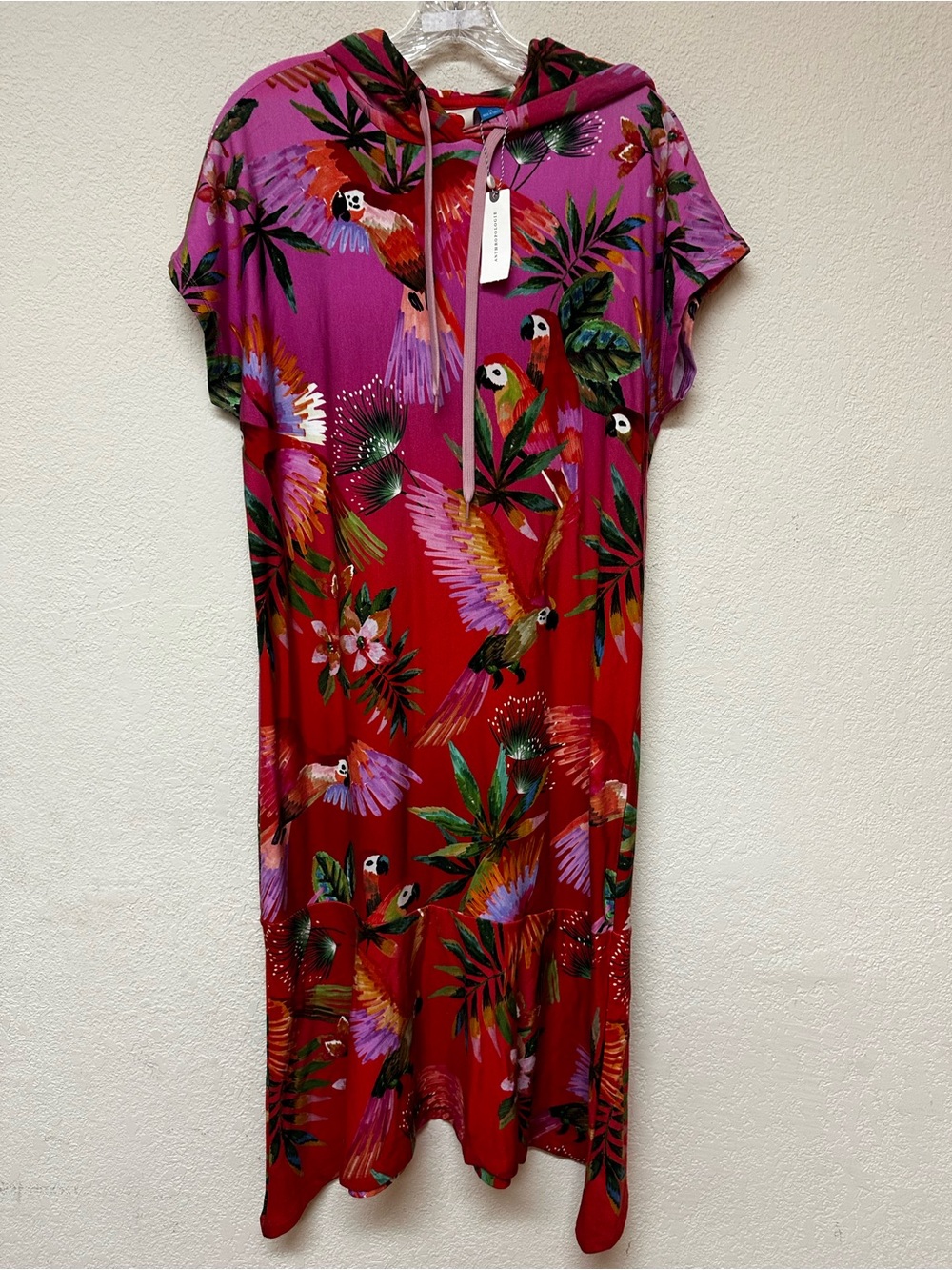 Farm Rio NWT Teresita Hooded Tunic midi Dress size XS - Picture 3 of 7
